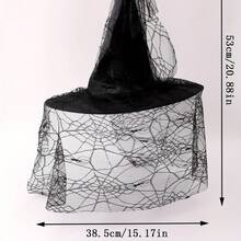 1pc Women's Mesh Lace Witch Hat, Black Witch Costume Accessory, Suitable For Halloween Party. - Multiple Styles - View 6
