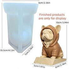 SUPWANPENG 穿帽斗牛犬穿運動衫矽膠模具，易脫模可重複使用，適用於 DIY 樹脂、石膏、黏土、混凝土、水泥手工藝，節日禮物與家居裝飾 - A - 查看 10