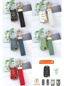 三键翻盖钥匙扣套，适用于 i20、i30、ix35、i35、Accent、Kia、Picanto、Sportage、K5 等车型，时尚女士钥匙扣 - 羅馬數字扣 - 查看 15