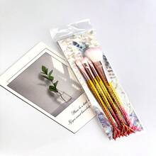 電鍍美人魚化妝刷組 4 件套，實用工具，輕鬆無卡頓上妝，專業級，適合送禮或個人使用，含腮紅刷，情人節或新年送禮首選 - 彩色 - 查看 12