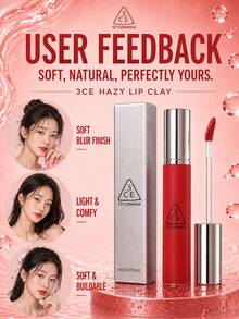 3CE HAZY LIP CLAY#WHIP RED 4g，絲滑不拔乾，顯色可疊加，黃皮白皮都適配 - #WHIP RED - 查看 9
