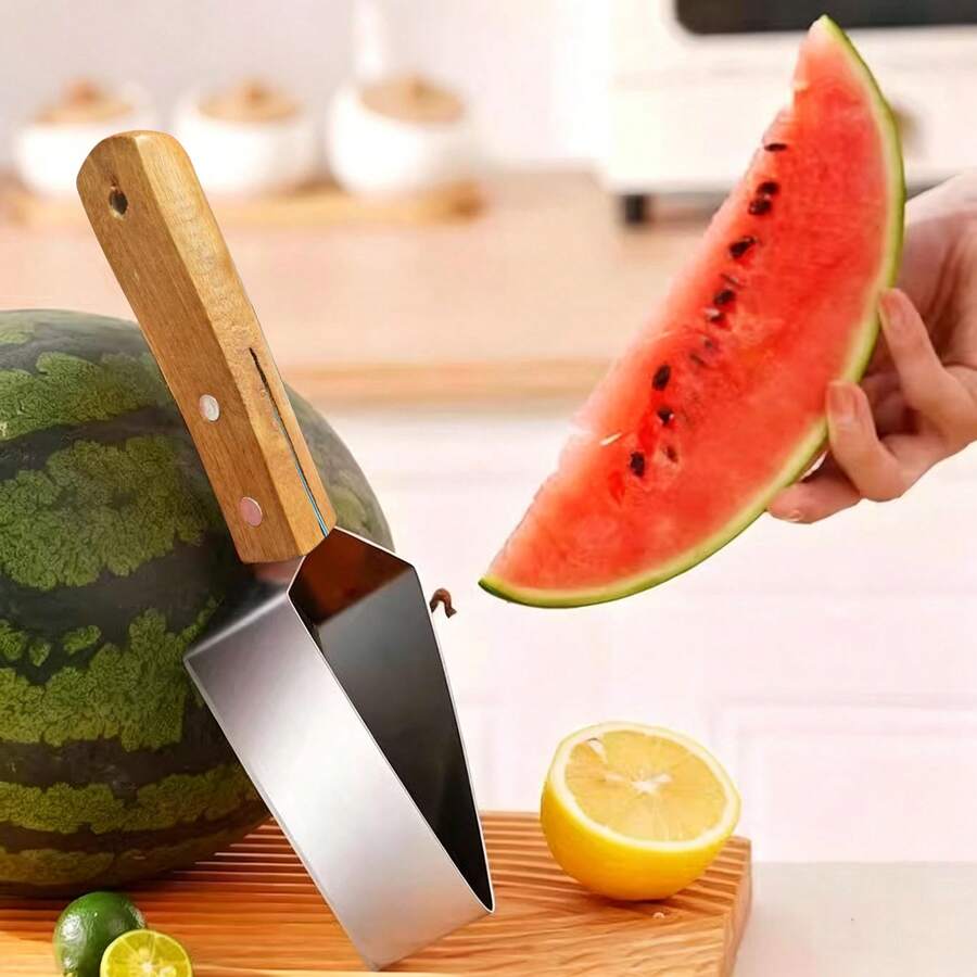 1pc Fruit Peeler Wooden Handle Suitable For Cutting Watermelon,Hami Melon,Apple,Honeydew Melon - Ginger - View 1