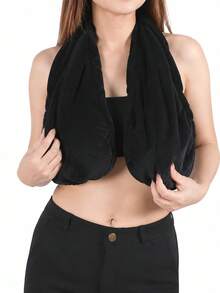 1pc Adjustable Halter Bath Towel, Large Bust Friendly Strapless Hands-Free Body Drying Towel, Soft Skin-Friendly Quick Dry Absorbent Bath Scarf, Non-Slip Stable Durable Bath Cloth, High Density Reusable Bathroom Cleaning Tool, School - Neck Towel - View 8