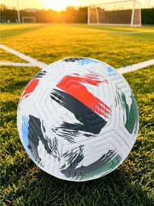 1pc Size 5 Standard Soccer Ball, Indoor/Outdoor Universal, Competition Training Ball, Gift Inflatable PU Leather Multi-Color Team Sports Football (Football Not Inflated) - Multicolor - View 2