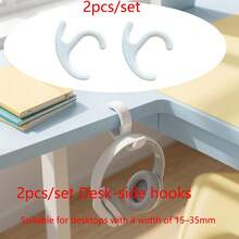 Portable Desktop Side Bag Hook, No Drilling Required, Detachable Desk Edge Hanging Rack, Double Hook Storage Organizer, Suitable For Student Dorms And Classrooms - Multicolor - View 9