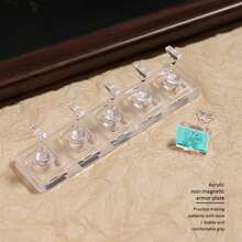 5-10pcs Acrylic Transparent Nail Display Stands, Fake Nail Practice Display Rack, Fixed Adhesive Strips Nail Art Accessories, Nail Salon Home Styling Design Tools - Multicolor - View 2