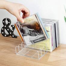壓克力 CD 收納架,CD 展示架可容納最多 14 個標準 CD 盒,適用於媒體架收納與整理、居家裝飾、返校房間佈置與學校用品 - A - 查看 4