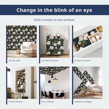 Papel tapiz con patrón de plantas verdes para decoración del hogar - Autoadhesivo - Ver 5