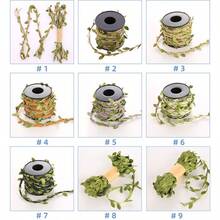 1 Roll 10M Leaf Jute Twine, Multi Color Artificial Green Leaf Wax String, DIY Craft Braided Decor Rope For Gift Wrapping Floral Arrangement Wall Decor - 1Pc - View 4