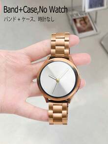 Huastonband 適用於 Galaxy Watch 4 40mm 44mm 手錶錶帶 - Galaxy Watch 5 40mm 44mm 手錶錶帶，Galaxy 6 / 7 40mm/44mm，一套適用於手錶玫瑰金錶帶錶殼，經典風格搭配，不鏽鋼金屬三節鏈錶帶配軟殼，男女通用智慧手錶配件，適合送給朋友、聚會、派對、商務活動和日常配戴 - 玫瑰金 - 查看 10
