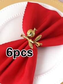 2/4/6 buah Cincin Serbet Motif Delima, Cocok untuk Dekorasi Meja Pesta Pernikahan, Pesta Liburan, Hari Valentine, Hari Thanksgiving, dan Hari Ibu. - MultiWarna - View 7