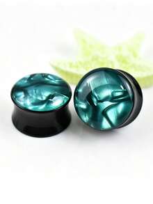 Shell Texture Lightweight Hypoallergenic Acrylic Ear Tunnels - Double Flare Ear Plugs Gauges - Shell Pattern - View 6