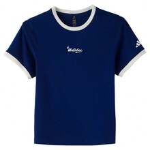 Adidas Women's Casual Crew Neck Comfortable Short Sleeve Regular Fit T-Shirt, Navy Blue - Dark Blue - View 5