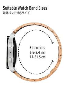 Huastonband 適用於 Galaxy Watch 4 40mm 44mm 手錶錶帶 - Galaxy Watch 5 40mm 44mm 手錶錶帶，Galaxy 6 / 7 40mm/44mm，一套適用於手錶玫瑰金錶帶錶殼，經典風格搭配，不鏽鋼金屬三節鏈錶帶配軟殼，男女通用智慧手錶配件，適合送給朋友、聚會、派對、商務活動和日常配戴 - 玫瑰金 - 查看 8
