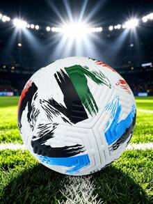 1pc Size 5 Standard Soccer Ball, Indoor/Outdoor Universal, Competition Training Ball, Gift Inflatable PU Leather Multi-Color Team Sports Football (Football Not Inflated) - Multicolor - View 4