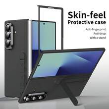 Funda para teléfono Galaxy ZFold3/Fold4/Fold5/Fold6/Fold7/Fold8/Fold8Ultra/W26 con diseño de marco de protección de lente, versátil y de moda, funda para teléfono con soporte, funda para teléfono de unicolor - Multicolor - Ver 17