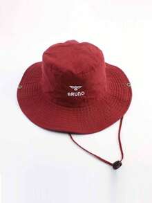 1pc Unisex Wide Brim Solid Color Embroidered Bucket Hat, Korean Style Fashion Retro Sun Hat For Spring Summer Autumn Winter, Versatile Outdoor Cycling Hiking Sun Protection Hat, Suitable For Daily Use, Back To School, Autumn Outings - A - View 15