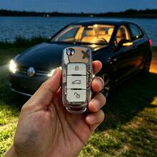 1pc Car Key Case-Fashion Prints,Suitable For Jetta Mk6, Polo Mk5, Golf Mk6, Tiguan Mk1, Passat B7, Passat NMS, Caddy Mk3, Beetle, Amarok, Touran Mk1. Advanced Soft-Touch, Does Not Block Signal, Unisex. - 3 Button Model AA - View 10