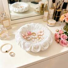 Pearly Wrinkled Petal Shaped Jewelry Storage Tray Decorative Jewelry Box Wavy Edge Ring Earring Holder Dish Macaron Multicolor Vanity Light Luxury Small Accessories Storage Ornament - Multicolor - View 3