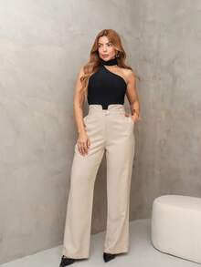 YING ZI Marrant Fermer Mode Tailored Dress Pants - 米色 - 查看 2