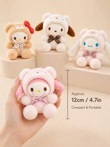 SANRIO 1pc Bear Shaped Plush Keychain, Soft Bag Charm, Cute Backpack Pendant, Essential Surprise Gift For Birthday And Holidays, Ideal Gift For Girls, Teens And Friends, 4 Styles Available - Multicolor - View 9