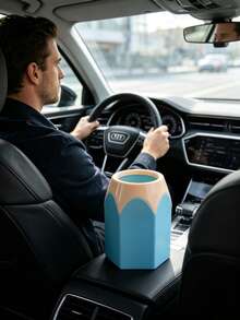 1pc Car Coin Storage Box, Multifunctional Car Mini Trash Can With Lid, Desktop Storage Box, Ashtray, Car Cup Holder, Suitable For Car Waste Disposal, Car Trash Can, Suitable For Storing Small Items In Car - As Shown In the Picture - View 7