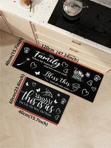 1pc Non-Slip Oil-Resistant Absorbent Kitchen Mat, Simple Rectangular Dirt-Resistant Carpet, Suitable For Living Room, Bedroom, Hallway, Bathroom And Laundry Room Polyester Carpet, Suitable For Indoor And Outdoor Home Decor. - Multicolor - View 11