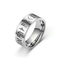 Viking Rune Ring Black Blue Enamel Minimalist Jewelry Stainless Steel Ring Men's Birthday Gift Daily Wear Valentine's Day Father's Day Gift Non-Allergic Non-Fading - Multicolor - View 8