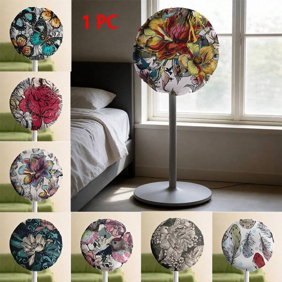 1pc Fan Dust Cover, Flower Printed Polyester Fan Protective Cover, All ...
