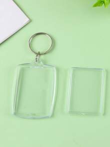 3 piezas Llavero de marco de fotos de acrílico, llavero de fotos transparente, adecuado como regalo, perfecto para obras de arte - transparente - Ver 6