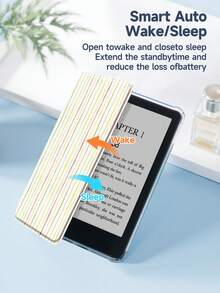 Colorful Striped Protective Case, Compatible With 6-Inch Kindle 11th Generation (2024 And 2022 Release), Kindle Paperwhite 12th Generation 2024 - Ultra-Thin Transparent TPU Back Shell Protective Cover, With Auto Wake/Sleep Function, Compatible With Kindle Paperwhite 12th Generation 2024, DIY Customizable - Suitable For Daily Use And Holiday Gifts - Multicolor - View 6