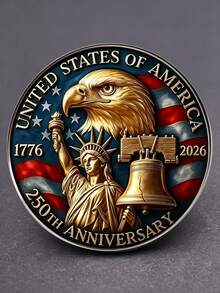 US Independence Day 250th Anniversary Commemorative Coin Replica Set, Independence Day Theme Party Favors - Multicolor - View 11