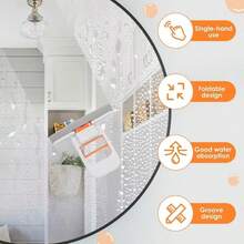 Rubber Cotton Mop, Hands-Free Slouchy Mop, Strong Water Absorption, One-Wipe Clean, Wet And Dry Use, Single-Hand Operation, Foldable Storage, Suitable For Home Kitchen/Bathroom/Glass Cleaning And Other Scenarios - Mini Mop - View 10