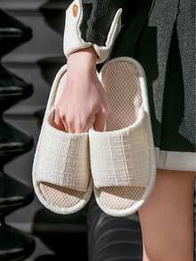 1 Pair Linen Slippers, Spa Slippers, Sweat-Absorbent Non-Slip Home Slippers For Men And Women, Breathable Cool Slippers For All Seasons - Multicolor - View 4