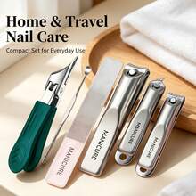 Portable Home Manicure Set, Anti-Splash Nail Clippers And Cuticle Trimming Tools, Complete Nail Care Kit, Suitable For Travel, Back To School Gift - Multiple Styles - View 1