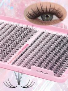720PCS/1440PCS Fairy Lash Clusters, High Capacity 0.35–0.63inch Mixed Length Faux Mink Eyelashes, Natural Long Wispy Fluffy Lash Clusters, Lightweight Reusable DIY False Eyelashes,For Wedding, Birthday, Graduate, Daily Makeup, Party, Travel - D - View 6
