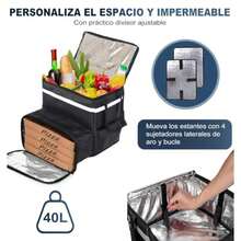 ECYWE Mochila Repartidor Aislada, Expandible Negro, 20 litros, Unisex, 3 Compartimentos, Resistente al Agua, Ideal para  Eats, Rappi, DIDI Food, Picnic, Caminatas, Playa, Camping, Viajes y más - Multicolor - Ver 8