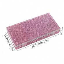 1 buah Kotak Penyimpanan Alat Bulu Mata Vertikal Persegi Panjang Berhiaskan Rhinestone dengan 5 Slot dan Tutup Flip, Kompartemen Terbagi Plastik Transparan dengan Desain Jepit, Hadiah Hari Valentine, Perlengkapan Penyimpanan Rumah Tangga - MultiWarna - View 9
