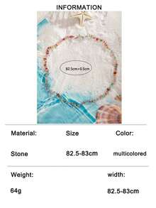 imoli 1 Set/Minimalist Elegant Bohemian Style Multicolor Asymmetrical Stone & Black Bead Double Layer Lasso Long Sweater Necklace Y-Shaped Heart Pendant Adjustable Tassel Chain, Autumn/Winter Layering Accessory, Daily Wear Date Office Neck Decor <Mixed Colors, Random Strands, Random Color Matching> - 27496-colour - View 13