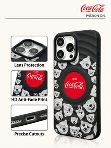 Vintage Coca-Cola Logo Print MagneticAdsorption Phone Case, Matte Skin FeelShock Resistant MagSafe Case CompatibleWith IPhone All Series Cute Ladies DailyCover - Black - View 3