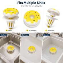 Cute Donut Shaped Plastic Bathroom Sink Stopper, Pop-Up Sink Drain Plug, Press-Type Odor-Proof Stopper - View 7