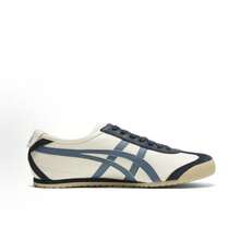 Asics Authentic Onitsuka Tiger Mexico 66 Leather Sneakers - White/Blue/Red Classic Low-Top | Premium Japanese Heritage Footwear | Slim-Profile Lightweight Trainers - Beige Deep Blue - 查看 2