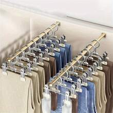 10pcs Multi-Function Clip Set, Adjustable Non-Slip Metal Pants Clips, Portable Shoe Rack, Suitable For Clothing Stores And Home Use, No-Mark Clips - Multicolor - View 1