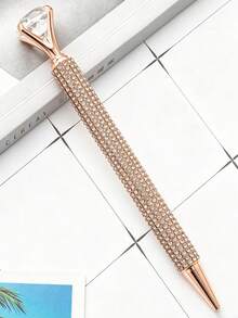 5pcs (1 Pen + 4 Refills) Luxury Rhinestone Ballpoint Pen Set, Sparkling Artificial Diamonds, Creative Gift Writing Pen, Fashionab, First Day Of School - Multicolor - View 6