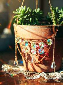 Crystal Light-Catching Ball, Perfect Choice For Decorating Flower Pots, Multi-Functional Hanging Ornament Suitable For Flower Pots, Balcony, Patio, Lawn And Small Garden, Rainbow Maker, Ideal Holiday Gift For Nature Lovers, Friends And Family - Multicolor - View 2