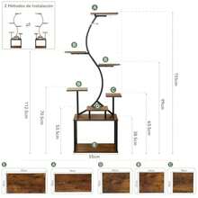 FURRIFIC Soporte para Plantas de 8 Niveles para Uso Interior y Exterior, con Luz de Crecimiento para Plantas, Estante para Plantas en Forma de S, Sala de Estar, Dormitorio, Balcón, Jardín - Negro - Ver 4