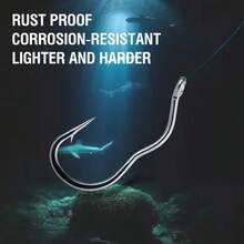 50 Pcs High Carbon Steel Three Arcs Automatic Flipping Fishing Hook Sharp Barbed Fishing Accessories For Carp Grass Carp Catfish - H056 - View 7