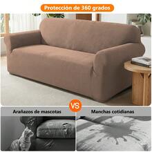 MRustc Fundas para Sillones de Sala para 1/2/3 Plazas,Cubre Sillón Elástico para Todo el Año,Cobertura Completa,Tela Suave,Repelente al Agua,Antideslizante,Renueva y Protege tus Muebles,Envío Local-Capuchino - Capuchino - Ver 4