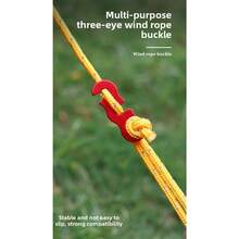 10pcs Outdoor Camping Aluminum Alloy Umbrella Rope Buckle Tent Pull Rope Accessories S-Type Wind Rope Buckle Three-Eye Open Rope Buckle - Multicolor - View 3