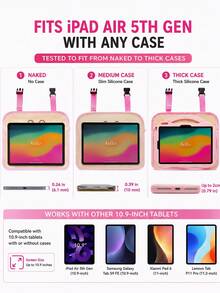 1pc Kids Car Backseat Holder - Cute Girl Design, Hands-Free Tablet Mount With Touchscreen Pocket, Convenient For Healthy Viewing And Travel Entertainment - Apricot - View 6